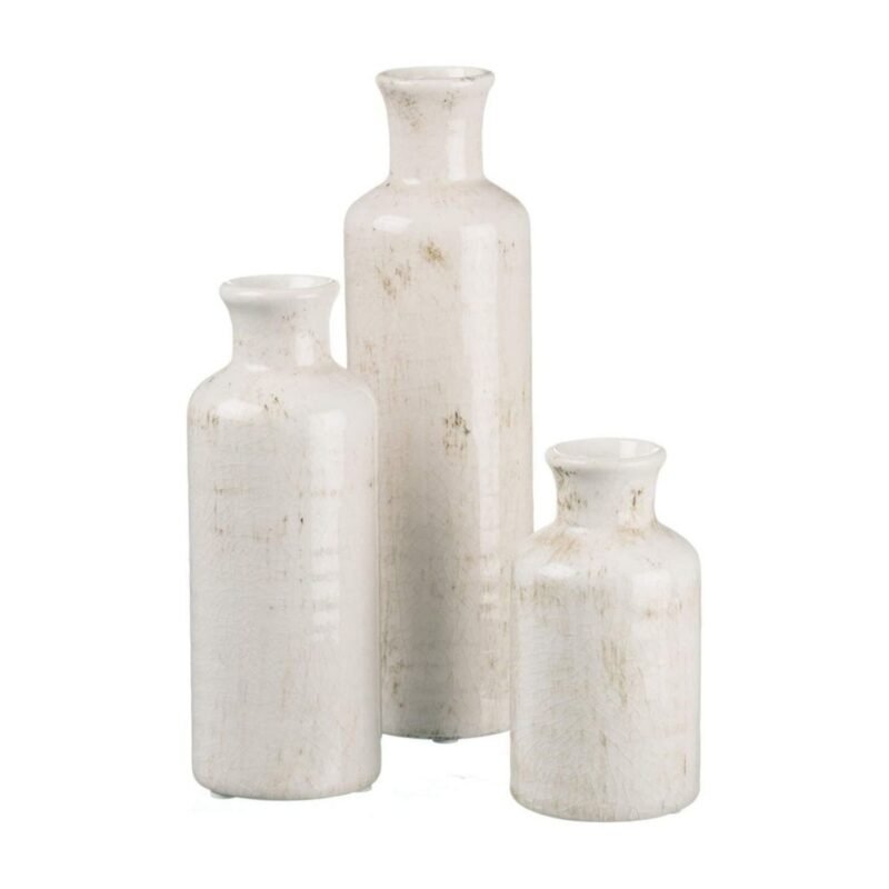 Sullivans White Ceramic Vase Set