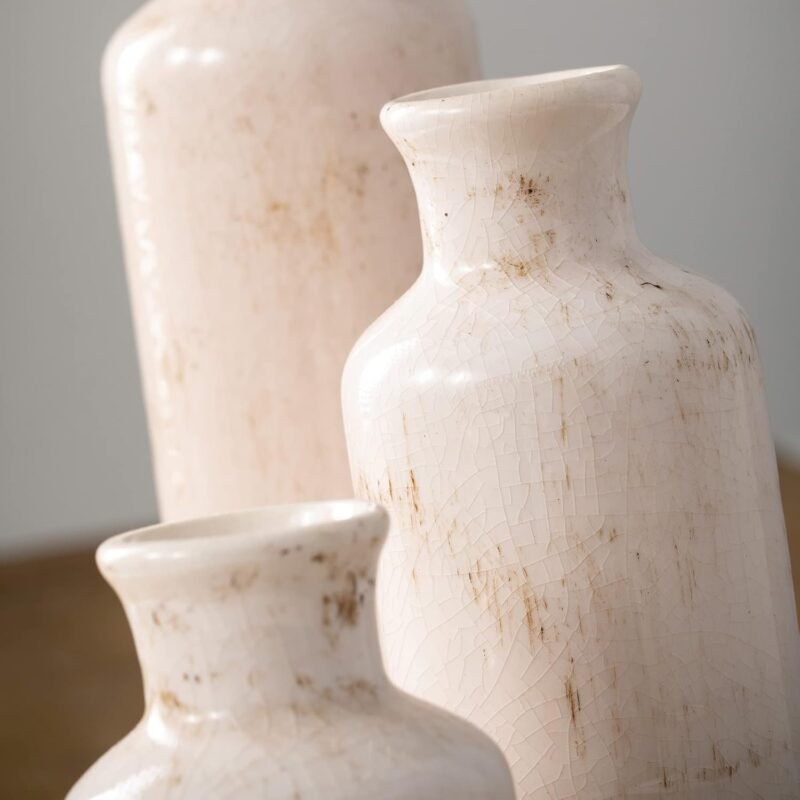 Sullivans White Ceramic Vase Set - Image 5