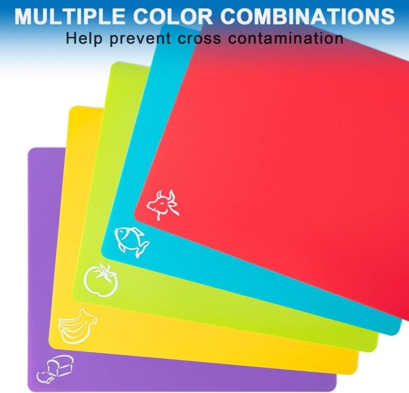 5 Pieces Flexible Plastic Cutting Board Mats - Image 3