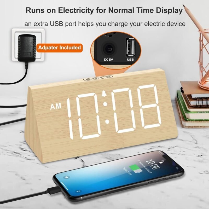 DreamSky Wooden Digital Alarm Clocks - Image 3