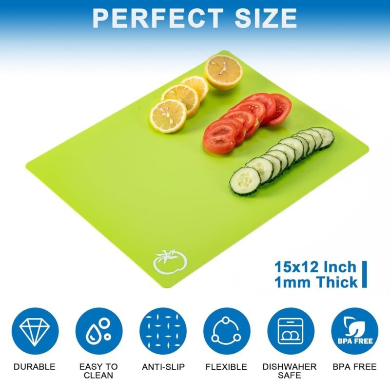 5 Pieces Flexible Plastic Cutting Board Mats - Image 2