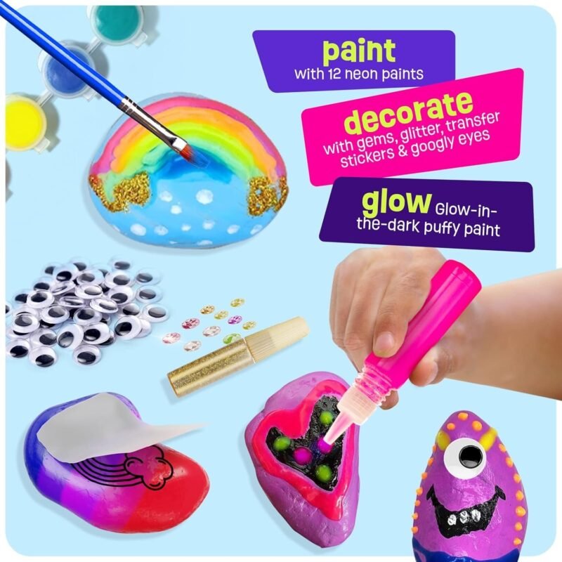 Kids Rock Painting Kit Glow in The Dark - Image 3